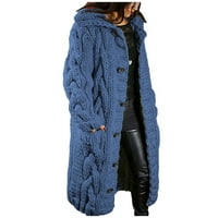 Clodeeu Woman Plus Veličina Zimski kaput zazor ženska kapuljača kardigan velike veličine džepni džepni