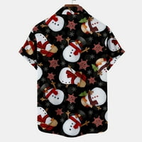 Ayolanni muške casual havajske majice, ležerne tipke Christmas Chinjont s džepnim pauzicom bluza s kratkim