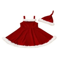 TODDLER Baby Girging Božićni kostim gđa Santa Claus Outfit s dugim rukavima A-line Tutu Red haljina