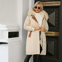 Žene Parka zimski kaputi Dresisni zimski kaput Žene Ležerne prilike sa čvrstim kaputom prsluk sa kaputom