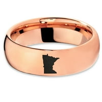 Tungsten Minnesota North Star State Bard prsten Muškarci Žene Udobnost FIT 18K Rose Gold Dome Polirano
