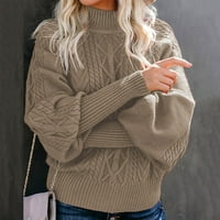 Patlollav ženski kaputi Plus veličine čišćenje punog dugih rukava debeli pleteni džemper