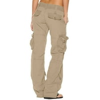Ženske hlače sa džepovima s džepovima s niskim strukom Y2K pantalone Hippie Punk pantalone Workout Streetwear