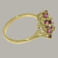Britanska napravljena 10k žuto zlato prirodno ružičasti turmalin ženski obećani prsten - Opcije veličine