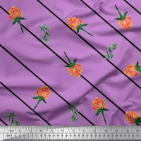 Soimoi satenska svilena tkanina od lista, cvjetna i dijagonalna pruga štampana tkanina za obnaljnu dvorištu