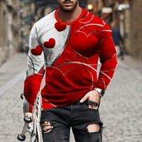 MENS DNEVNO PLUS Veličina majica Grafički 3D srce Print kratkih rukava Streetwear Ters Majice Okrugli