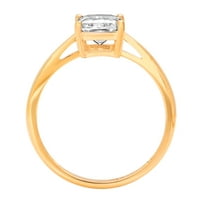 CT Emerald Cut originalni kultivirani dijamant SI1-si J-K 18K Yellow Gold Solitaire Obećaj Vjenčanje