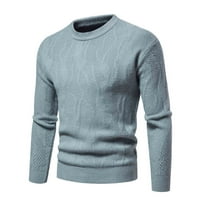 Pad džempera moderan fit džemper pulover radne džemper za vrat muškarci svijetli plavi m