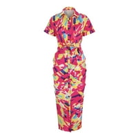 Wrap haljina Ženska haljina prom minimalistički dugački modni bez rukava V izrez cvjetni ispisani haljini