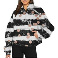 Yanhoo dukseri za žene cvjetne dukseve na pola zip pulover Jesen Zimska odjeća Četvrt zatvarače duks