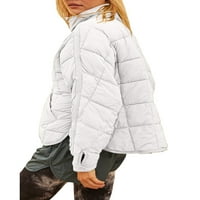 Wassery Womenska zima sa punim zip prekrivenom jaknom lagana dugih rukava obrezana naduvane modne jakne