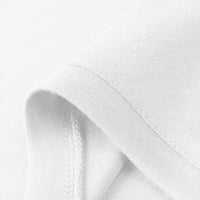 Žene padajuće haljine - Midi tiskana posada izrez za vrat dugačke haljine A-line dugih rukava bijela 8