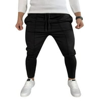 Muška elastična jogging vanjske casual pantalone u obliku konopa u boji sa džepovima