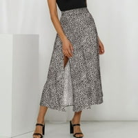 Suknje za žene za žene labave tiskanje visoki struk A-line splitske suknje