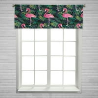 Šareni flamingo tropski listovi prozor za zavjese Valance Rod Pocke
