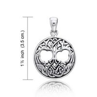 Keltski čvor Porodični krug Želeći stablo životne privjeske ogrlicu Sterling Silver