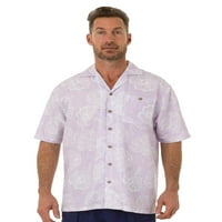 Muška havajska casual gumba niz kratki rukav na plaži Surf Aloha Party majica, Liliac, Veličina: Srednja,