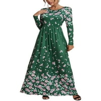 Glonme cvjetni ispis Duljina haljina za žene Labavi odmor Maxi haljine nalaze se linijska haljina sa