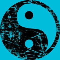 Yin Yang Grunge - Black Boys Tirquoise Blue Graphic Tee - Dizajn ljudi XL