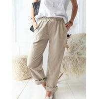 Ženske ljetne hlače Ležerne dušice u boji elastične struke Udobne ravne kafe hlače