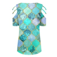 Ženski bluze Ženski modni povremeni patentni patentni patentni patentni zatvarač Ispiši majicu s kratkim