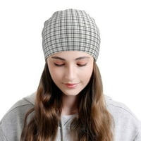 PLAID NON SLOuchy Beanie za žene Muškarci Stretch Sleep Hat Funkcija Poklon Jesenska casual Headwear