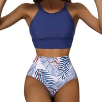 Shpwfbe kupaći kostim žene Tropska štampana Split Sports Sports High Struk bikini Pokloni za žene