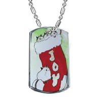 KUZMARM Srebrni krom privjesak za pse ogrlica - siamske mačiće Božićna radost Čaraška mačka umjetnost