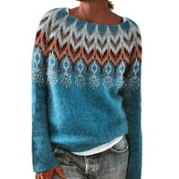 Duks pulover Ženska boja blokade u boji Ležerne prilike pulover dugih rukava