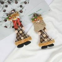 Božićna dekoracija drveća tkanina rešetka božićna snjegović jelena lutka privjesak božićna lutka