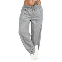 WHLBF joga hlače za žene plus veličine, žene zimske široke noge joga sportske labave ležerne pantalone