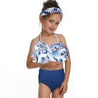 TODDLER Baby Kids Little Girls Ruffles Cvjetni ispis Dvije kupaći kostim kupaći kostim kupaći kostimi