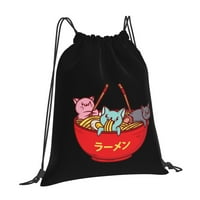 Anime Cat Funny obožavajuće japanske ramenske tiskane torbe za vuču teretane sportske vučne ruksak za nogavice za muškarce za muškarce