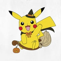 Ženski pokemon Halloween Pikachu Witch kostim grafički tee bijeli veliki