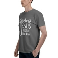 Isus je spasio moju životnu majicu kratkih rukava s kratkim rukavima dubokih heather x