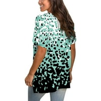 Bazyrey ženski kratki rukav ženski grafički grafički otisak V-izrez za bluze casual plaža labave majice