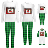 Porodična Božić Pidžamas Set za spavanje Božić Buffalo Plaid Stripe Print Veličine dečice-za kućne ljubimce