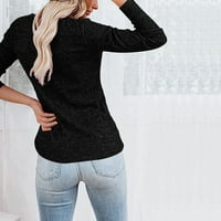 Fimkaul ženske košulje Zimske jeseni plus veličina dugih rukava Ležerne prilike moda Soild kvadratne