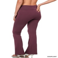 Thelovely Womens & Plus Stretch Pamučni preklop preko visokog struka Bootcut Workeut Flared joga hlače