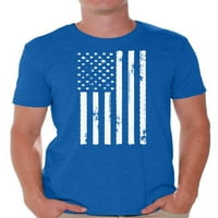 Awkward Styles muške američke zastave Patriotske grafičke majice na vrhu bijelog neovisnosti 4. jula