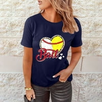 Ženska bejzbol srca Majica slatka grafička ženska bejzbol srca Torbe odjeća Spande majica Žene kratka