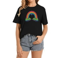 Rainbow Modni grafički majica za žene - majica kratkih rukava s jedinstvenim dizajnom dugih ljubavnika
