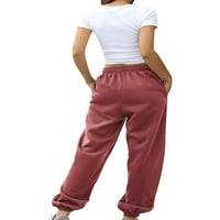 Ženske casual pantalone, pantalone za crtanje u boji sa džepovima