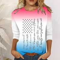 Košulje za žene Grafički tee Četvrto juli Košulja Prikladna rukavica za neovisnost za neovisnost Prikladne