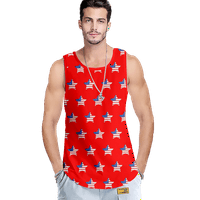 4. jula Grafički mišićni majica bez rukava crvene plave zvijezde Eagle USA zastava Ljetni vrhovi za