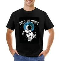 Astronaut Lonely Spaceman duboko u svemiru Vintage Majica Mens Pamuk Classic Crewneck kratki rukav Tees