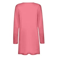 Knosfen ružičaste ženske lagane kardigan casual dugih rukava prevelizirani džemperi za žene otvorene