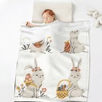 DICASSER Uskršnja jaja zečje ćebe sa jastukom toplim nejasnim plišanim pokrivačima za uskršnji pokloni