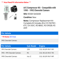 C Kompresor komplet - kompatibilan sa - Chevy Camaro 1991