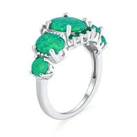 Oval je stvorio zeleni Opal Eternity Band Ring. Srebro